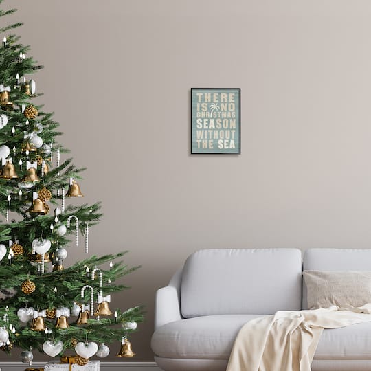 Stupell Industries No Christmas Season Without Sea Phrase Framed Giclee Art